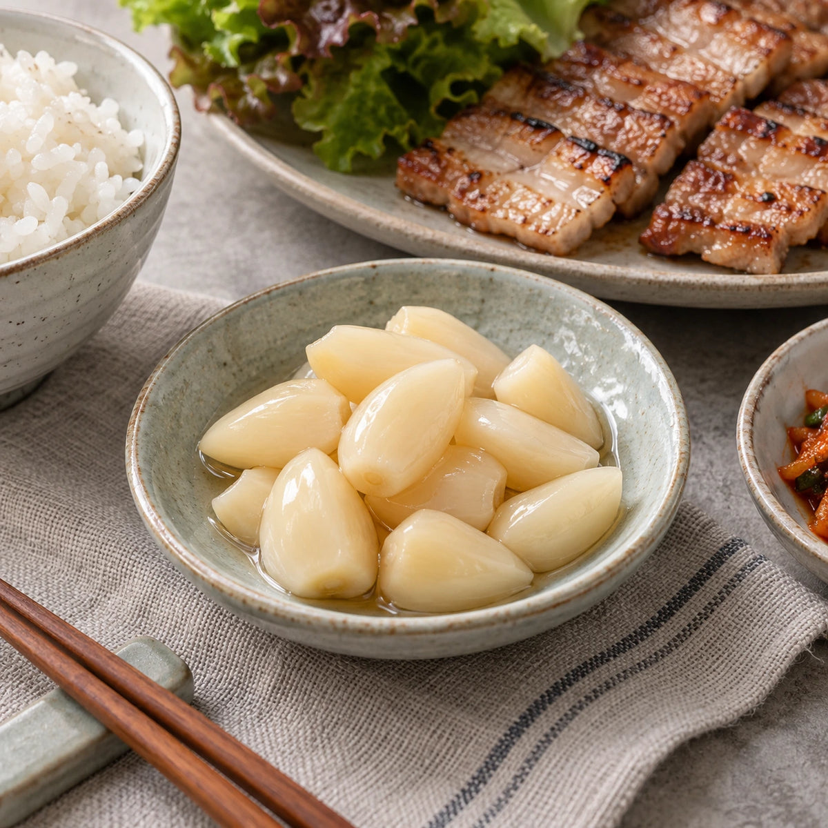 [천년의반찬] 깐마늘지 1kg AI 활용 예시