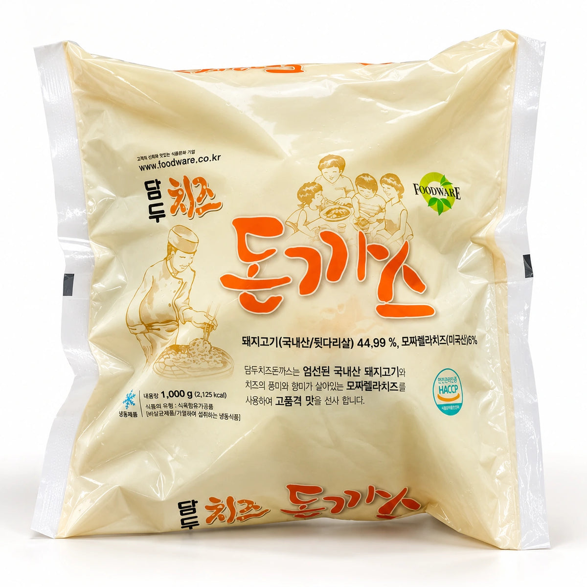 [담두] 치즈돈가스 1kg (200g×5개) · AI 제품 패키지 연출 5