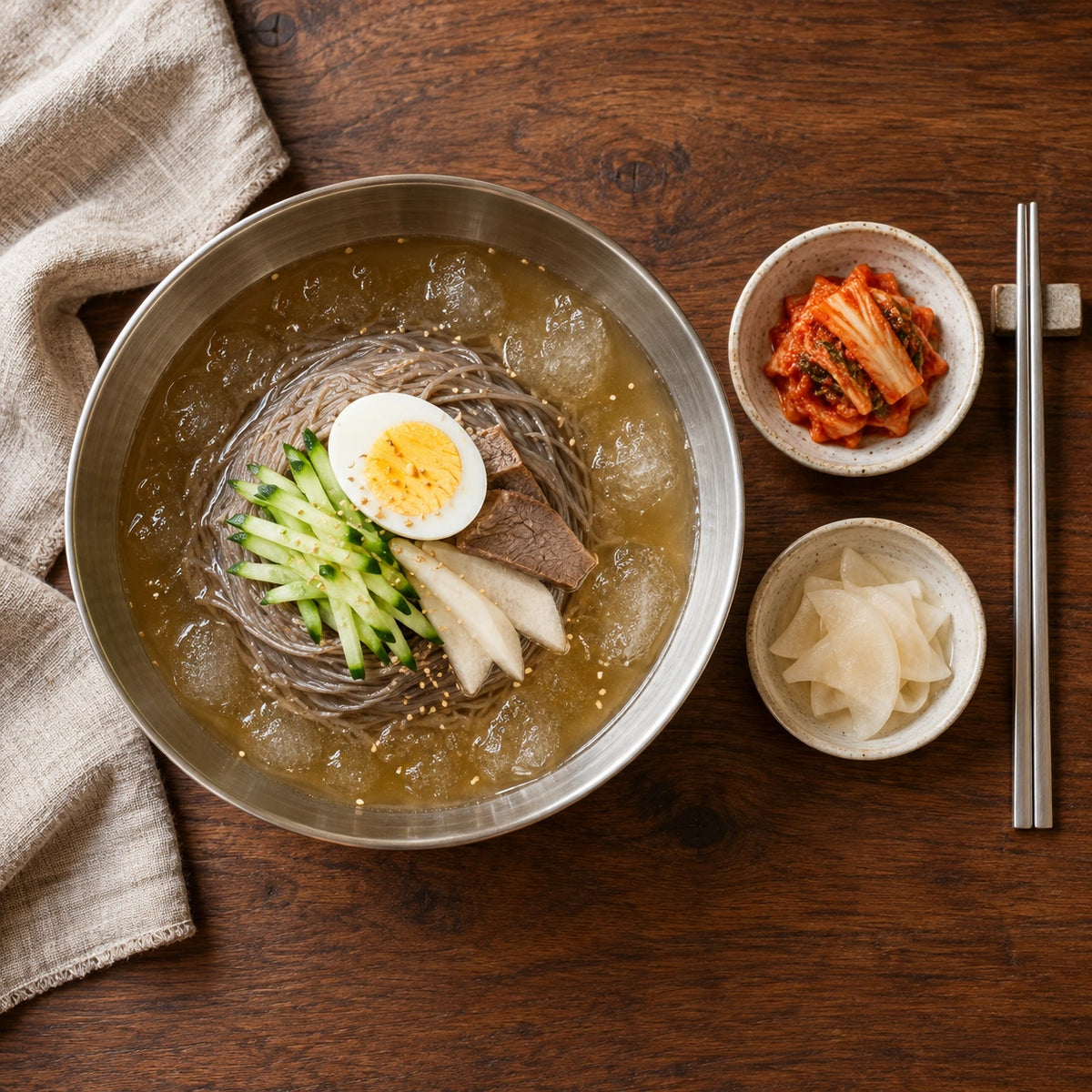 [해든나라] 냉면육수(쇠고기) 340ml · AI 조리·활용 연출 2