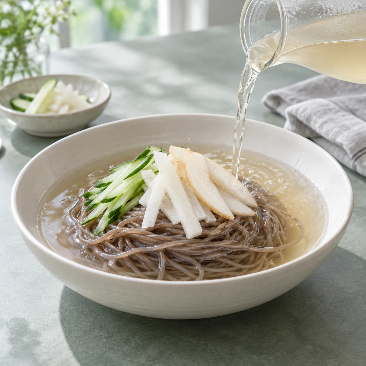 [해든나라] 냉면육수(동치미) 340ml · AI 조리·활용 연출 4